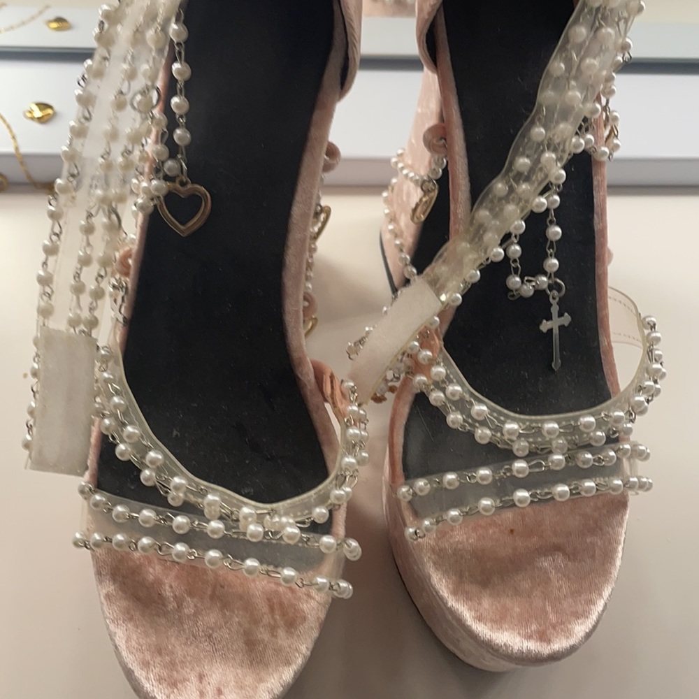 Dolls Kill Velvet Platforms